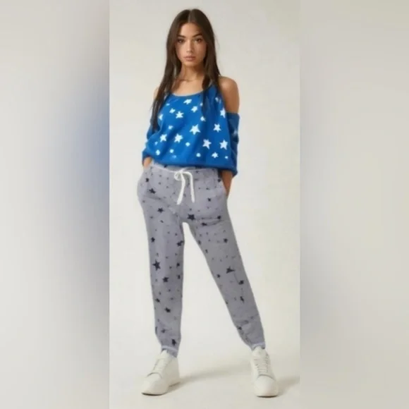 FP Movement Star Print Joggers large NWT - Picture 2 of 14